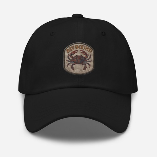 Cappello da granchio legato alla baia ricamato pesca papà cappello berretto costiero outdoor - Foto 3 di 11
