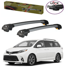 Roof Racks Cargo Cross Bars for Toyota Sienna 2021-2025  Gray Aluminum Lockable