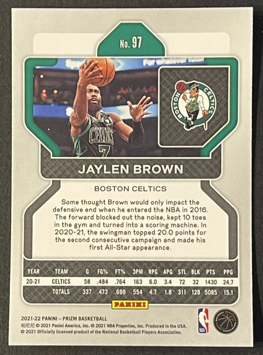 2021-22 Panini Prizm basketball #97 Jaylen Brown base card