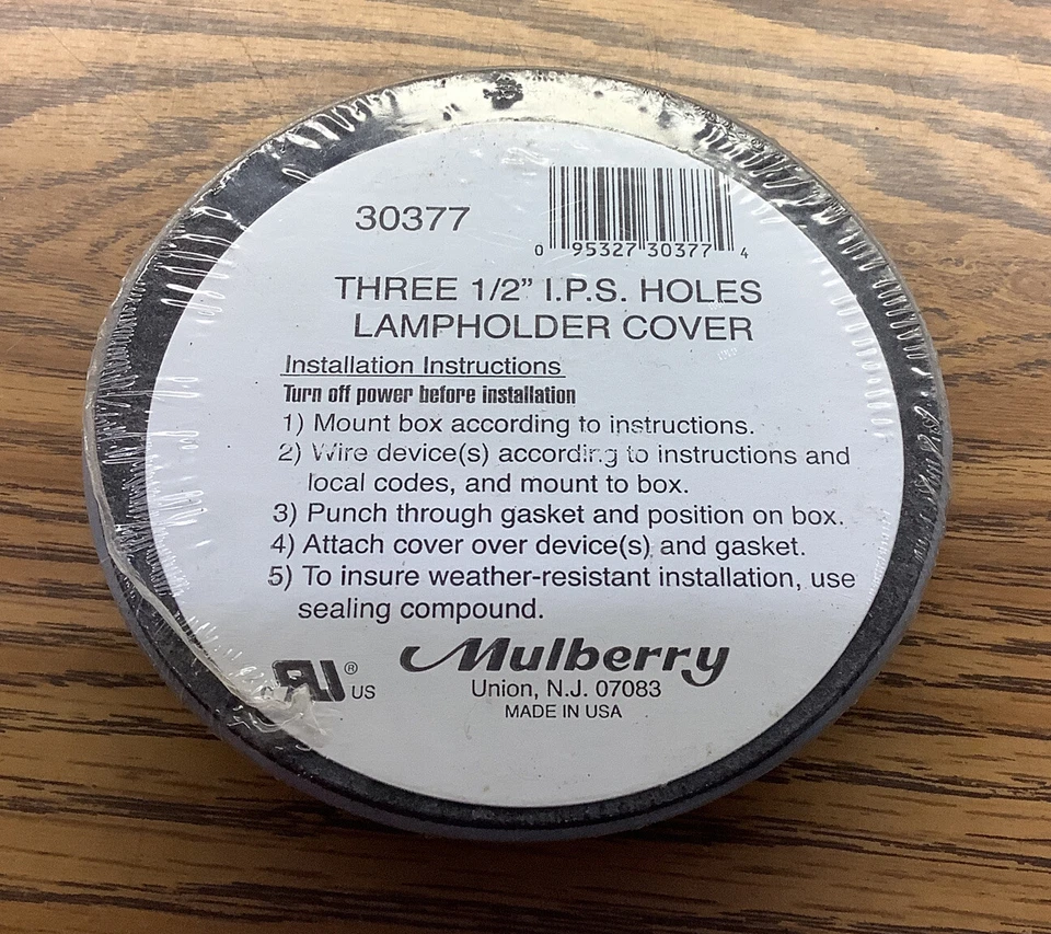 LOT OF 3 Mulberry 30377 Three 1/2” I.P.S. Holes Round Box Lamp holder Cover - Image 3 of 4