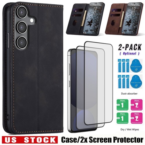 For Samsung Galaxy S24 FE Case Flip Leather Wallet Phone Cover /Screen Protector - $10.99