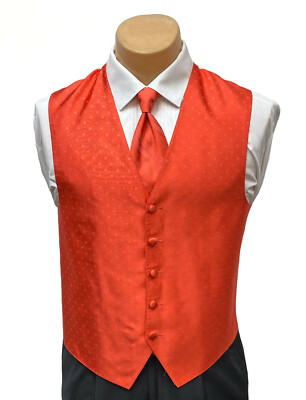 Men's Ralph Lauren Halloween Orange Costume Tuxedo Vest & Tie Medium M