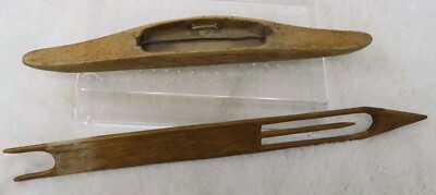 Vintage Rustic Handmade Wooden Weaving  13.5'' Boat Shuttle Ridgeway Net Repair