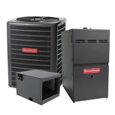 GOODMAN 3.5 TON 13.6 SEER2 AC & 80% AFUE 80K BTU GAS FURNACE SYSTEM - HORIZONTAL