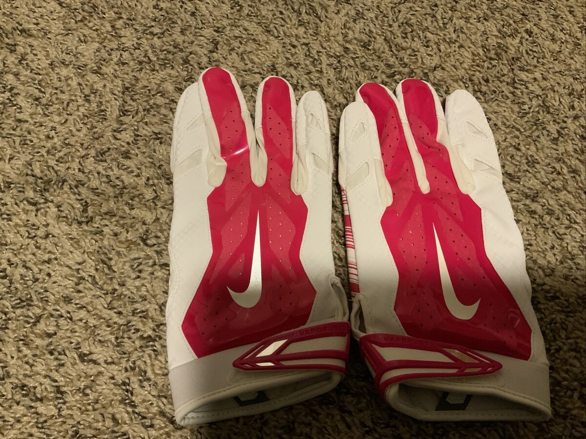 Nike Vapor Jet 3.0 BCA Pink/White Football Gloves Size: 3XL Nike Vapor Jet 3.0 BCA Pink/White Football Gloves Size: 3XL