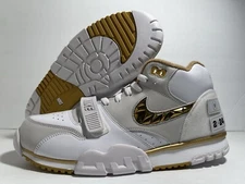 Nike Air Trainer 1 CFP White Gold Leaf Basketball Shoes FJ6196 100 Men Size 11.5