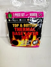 Polar Extreme Women Top & Bottom Thermal Base Layer Set High Performance Black 