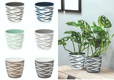 Plastic plan pot cover round 3D effect modern decorative indoor outdoor
