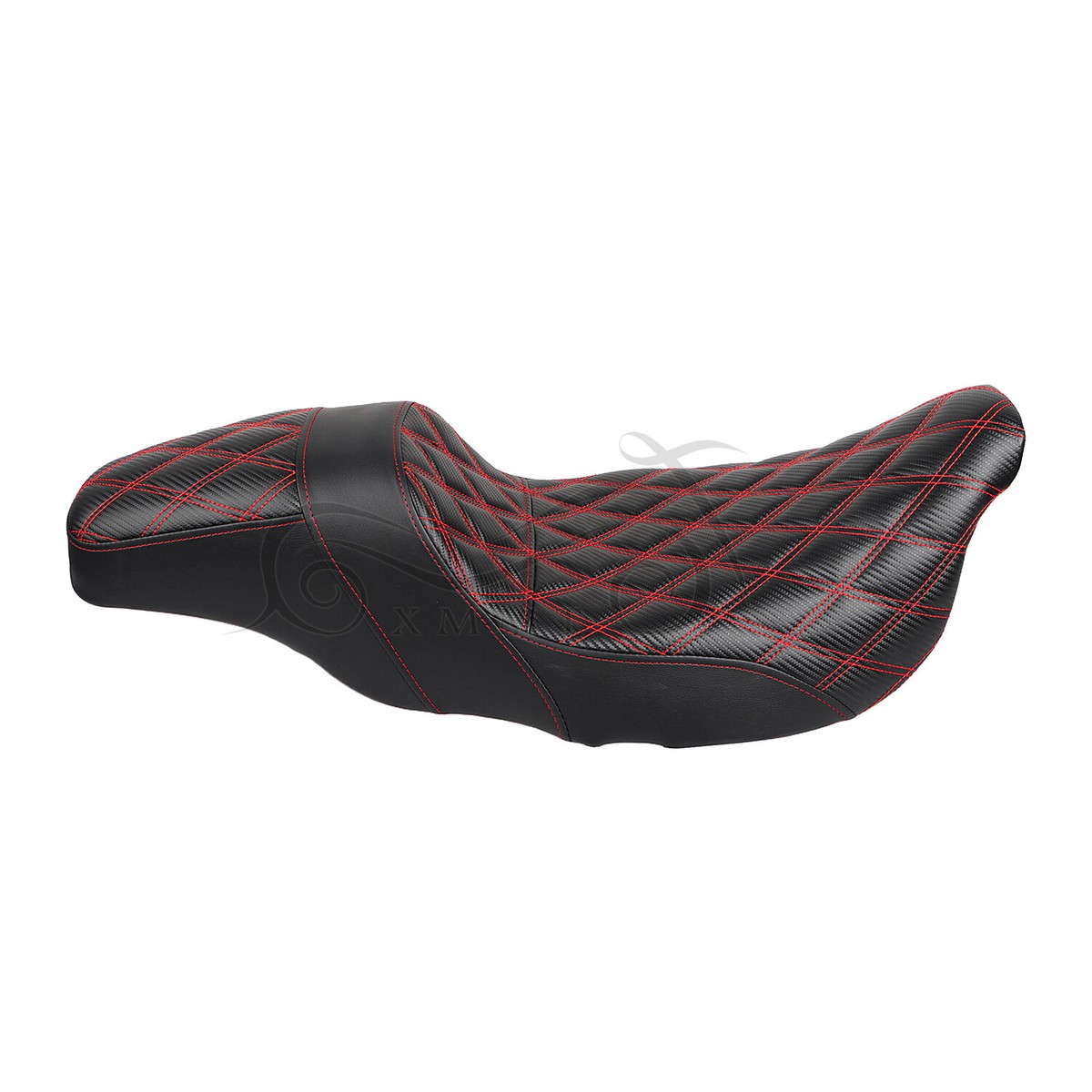 Red Lattice Stitch Step-Up Seat For Harley Touring Electra Street