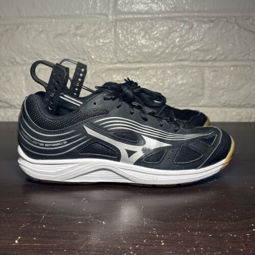 Mizuno Cyclone Speed 3 Volleyball Shoes Black White Gum Bottoms Shoe Womens Sz 9 - Picture 1 of 7