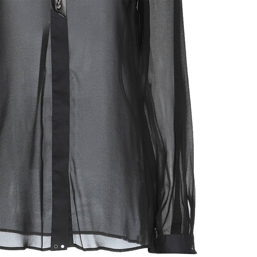 JUST CAVALLI Chiffon Blouse Sheer Embellished Shirt Black Size 40 - RP £410.00 - Picture 4 of 9