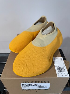 Adidas Yeezy Knit RNR Sulfur Size 6 GW5353 Runner Yellow Tan Cream