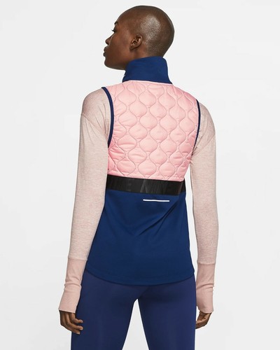 Nike Aerolayer Women’s Running Vest BV3869-697 Void/Atmosphere Grey-Size Small - Picture 3 of 12