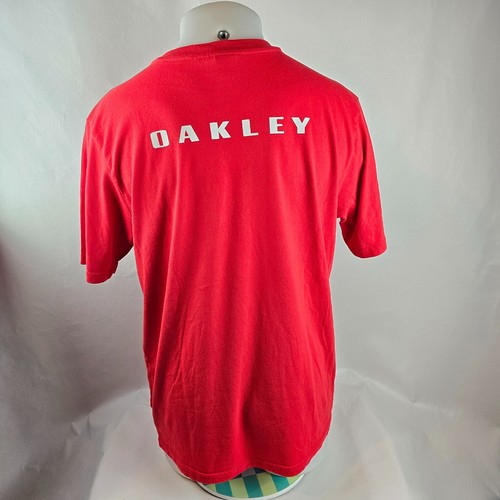 Oakley T-Shirt Mens Large Red Custom Fit Casual Sports Outdoors Golf Spell Out - Picture 6 of 10
