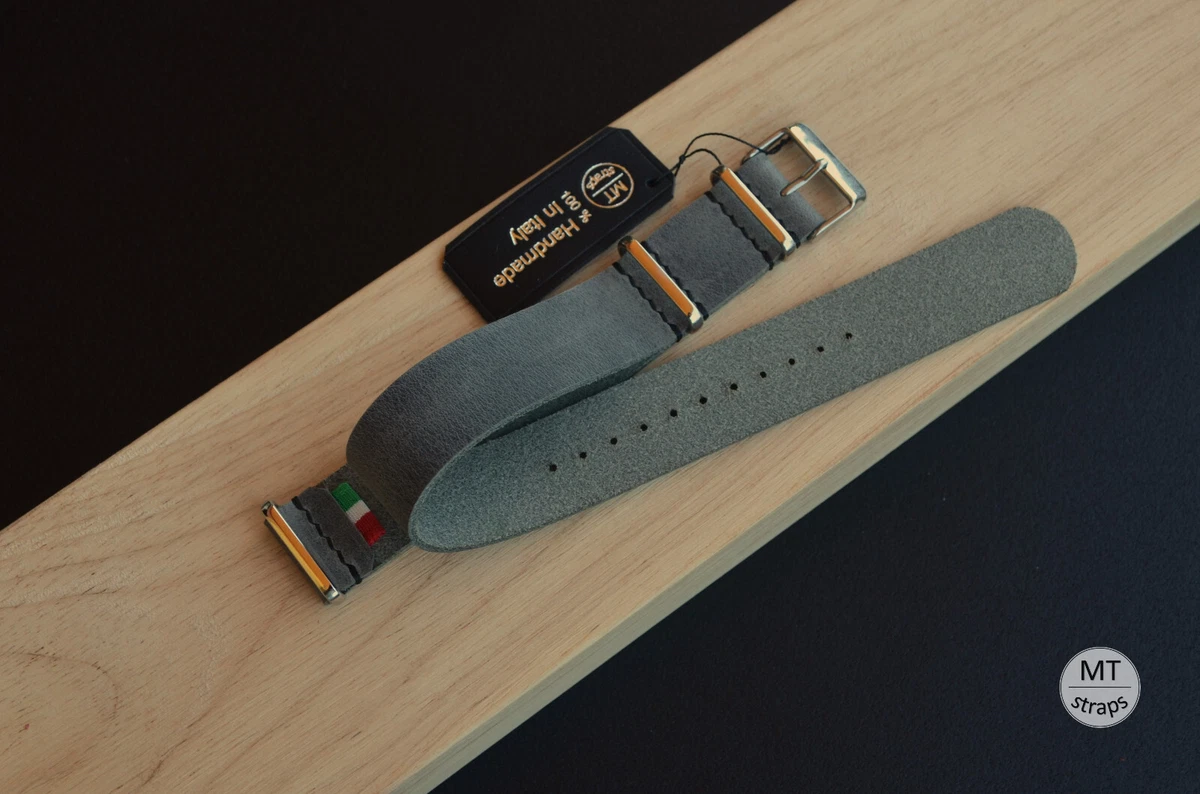 Oozoo Cinturino per orologio in pelle con fibbia ad ardiglione, grigio
