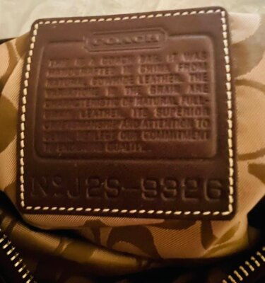 VINTAGE Coach J2S-9326 Brown Leather Adjustable Shoulder Strap Bag