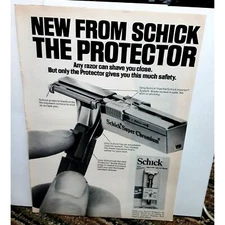 1973 Schick Protector Razor Original Print Ad