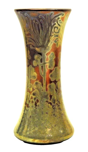 ANTIQUE 9" SIGNED WELLER SICARD IRIDESCENT ART POTTERY VASE LUSTRE FINISH