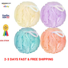 Bath Loofah Sponge Body Scrubber Shower Mesh Pouf Exfoliating Bathing