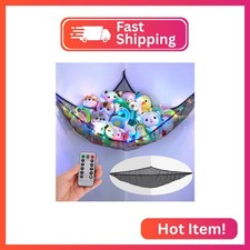 Unicorn Castle Stuffed Animals Net Hammock Kids Toy Storage with LED Light Plush