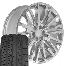 Oe Wheels Cv33 24x10 Chrome Rims 30535r24 As Tires Set 6x139.7 31et Oe Wheels Cv33 24x10 Chrome Rims 30535r24 As Tires Set 6x139.7 31et