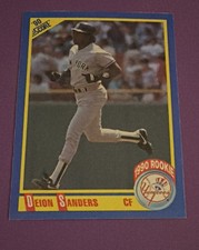 Score 1990 Deion Sanders Rookie #586 New York Yankees Baseball Card