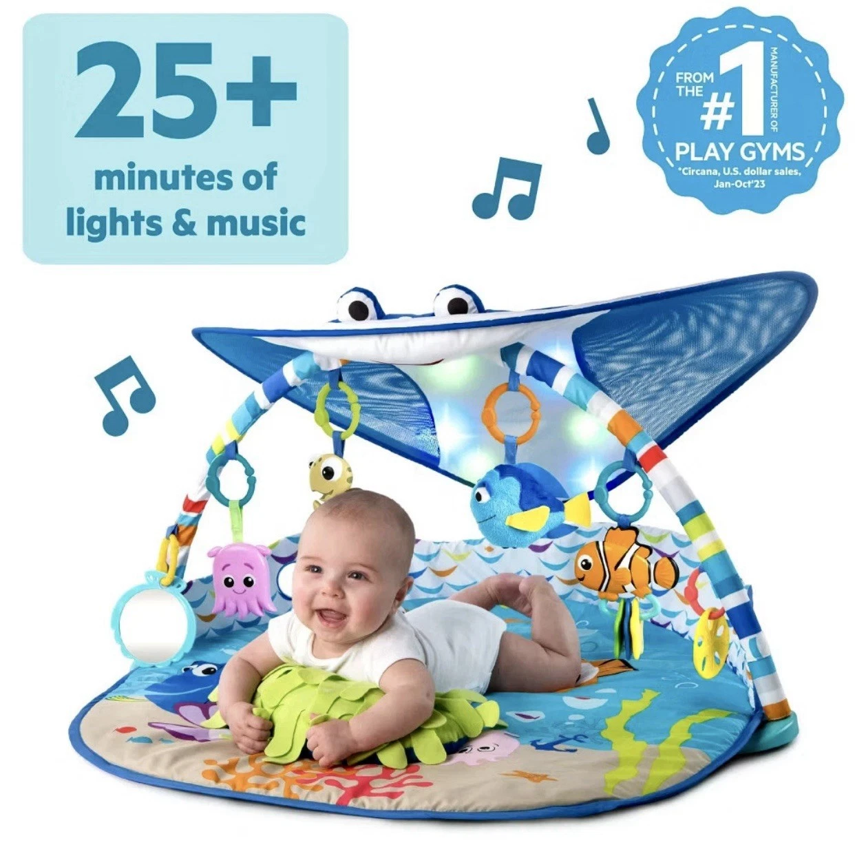 New Disney Baby Finding Nemo Mr. Ray Ocean Lights Activity Gym