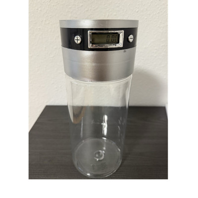 infactory Vorratsdose Glas 2 l mit Deckel & Digitalanzeige, transparent/silber