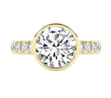 14k Yellow Gold Round Lab Grown Diamond Engagement Wedding Ring 3.20 Carats
