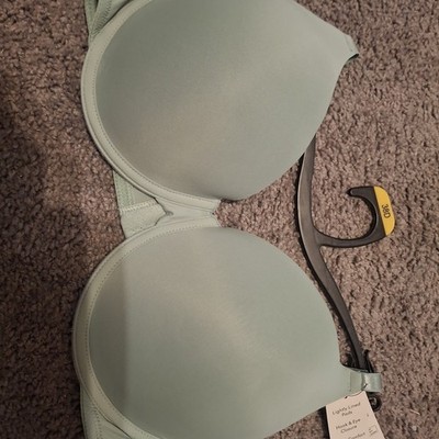 Auden Green Solid Lightly Lined Underwire T-Shirt Bra Hook & Eye Size 40D