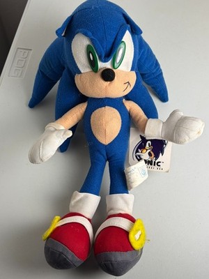 Vintage Sonic The Hedgehog Plush Toy Network Sega  2005 w/tag 12'' Sonic Team