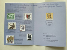 GOETHE 250.Geburstag - Briefmarke 110 Pfg. mit Ersttagsstempel - Sonder-Edition