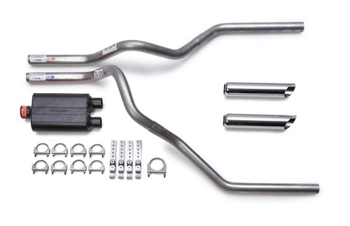 Chevy Silverado Dual Exhaust Flowmaster Super 44 Muffler Chrome Tips 09 - 18 - Picture 1 of 4