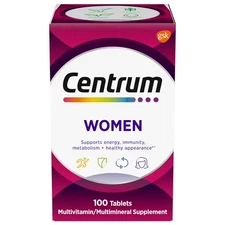 Centrum Women Multivitamin With Vitamins A, B, C, D3 & E With Iron, 100 ct