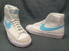 Nike Blazer Mid 77 GS Sneakers White Aquarius Blue Boys Size 6 NEW NO BOX