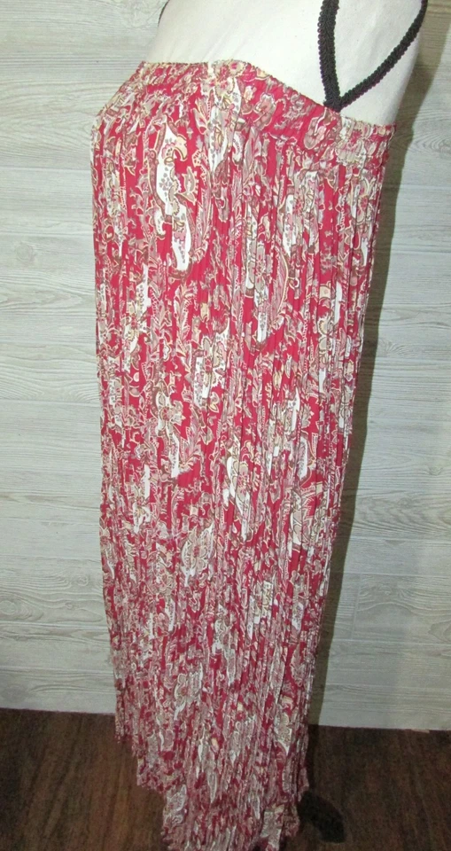 Maxi Falda Y2k M Paisly Plisados Borgoña Melocotón Marrón Capricho Hadas Gótico Foto 2 de 4