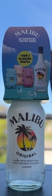 Malibu Geschenk-Set mit Ananas Glas Edition Cocktail Rum Kokosnuss NEU Blau