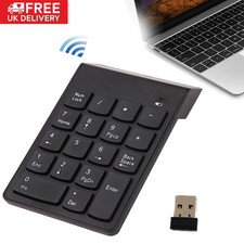 Wireless 2.4GHz USB Keyboard 18 Number Pad Numeric Keypad Keyboard for Laptop PC