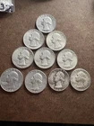 1964 90% Silver Washington Quarters Lot Of 10                 #35￼