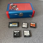 Nintendo DS Vintage Steel Case Handheld Console Box Mario Kart With Games