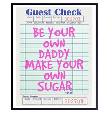 funny Quotes Wall Decor - Home Office Bedroom Decor for Women - Preppy Trendy...