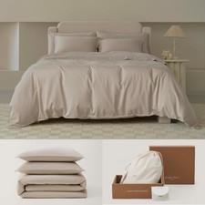 Double Stitch Cotton Tencel Duvet Cover Set Queen Size Comforter Cover 90x90