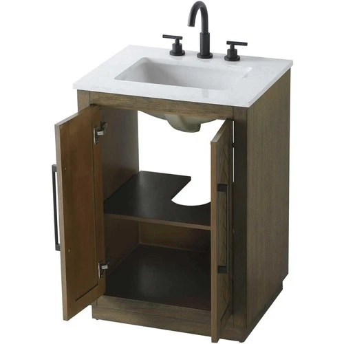 Elegant Lighting VF29024HO Chase 24 X 34 inch Hazel Oak Bathroom Vanity Cabinet - Picture 7 of 11