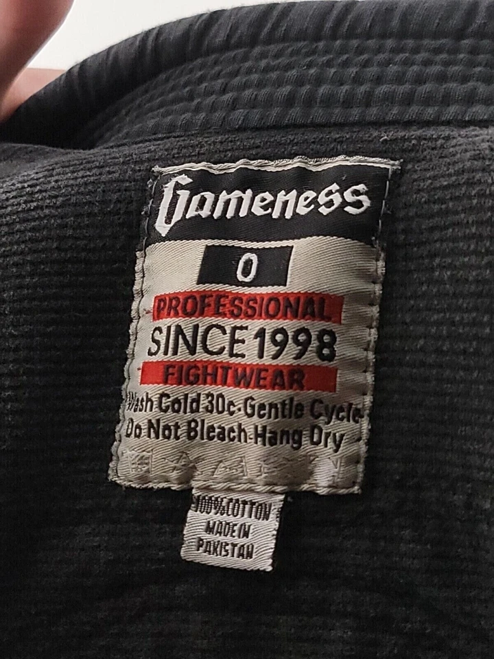 Envoltório de Jitsu Gameness Self Defense Masculino Tamanho 0 Preto Artes Marciais 100% Algodão - Imagem 4 de 4