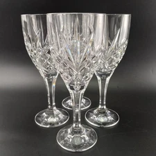 4 Godinger Shannon DUBLIN Crystal Water Goblets Sparkling Stemmed Glasses 12 oz