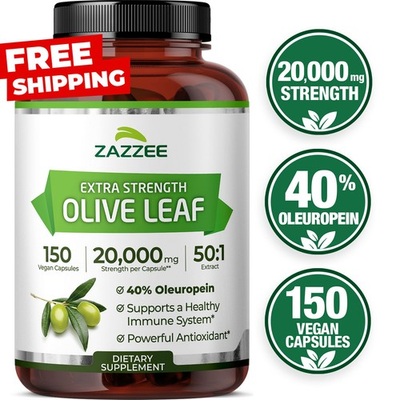 #ad Extra Strength Olive Leaf 50:1 Extract 20000 mg Strength 40% Oleuropein $27.97