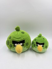 2012 Angry Birds Space Green Incredible Terence Plush 7   5  Lot of 2 No-Sound