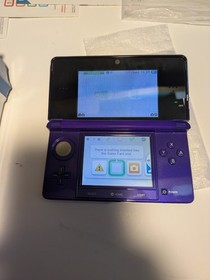 Nintendo 3DS Midnight Purple System in Box No Charger* Mario 2 Included*Used*