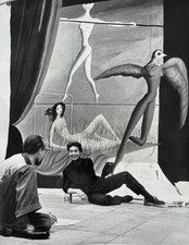 Artist Mac Zimmerman & model 1954 by Hans Hubmann 1910-1996