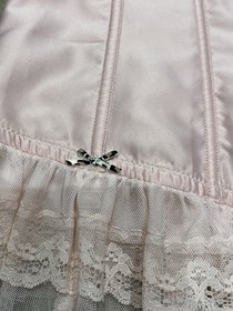 Ann Summers Pink Animal Print Boned Corset & Brief Size 16 - Retro Vintage